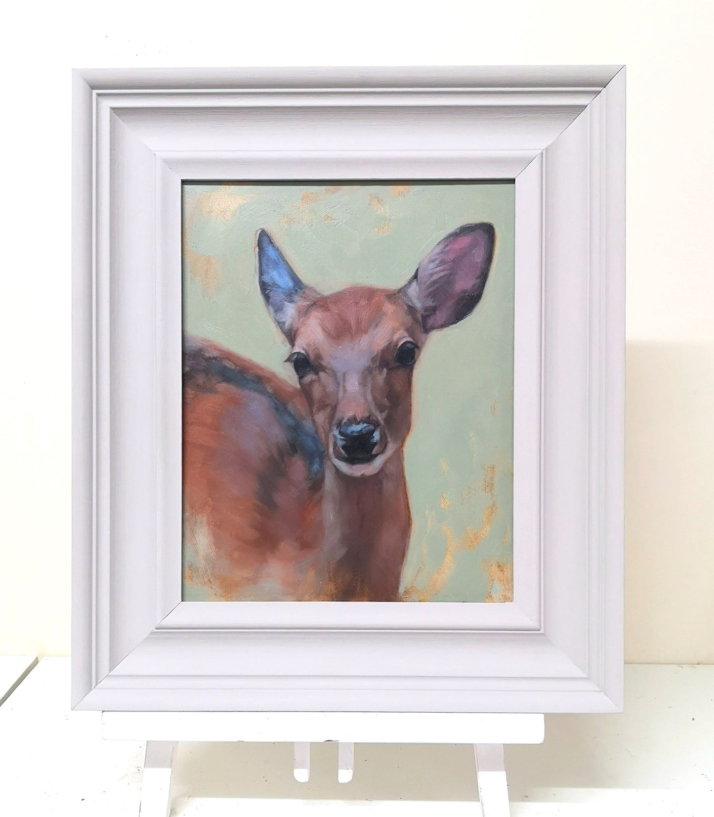 Original Framed Oil Painting - 'Curious Fawn'