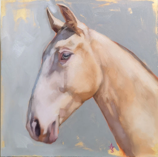 'Pearl' Lusitano Horse - Original Oil Painting