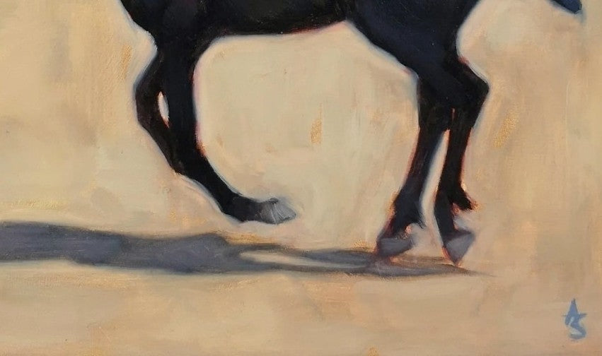 'Little Dancing Lusitano' - Original Horse Oil Painting