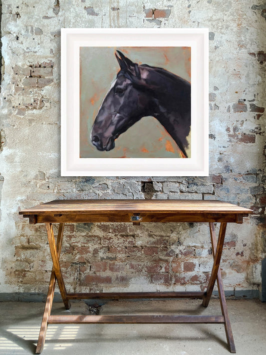 'Ebony' Lusitano Horse - Original Oil Painting