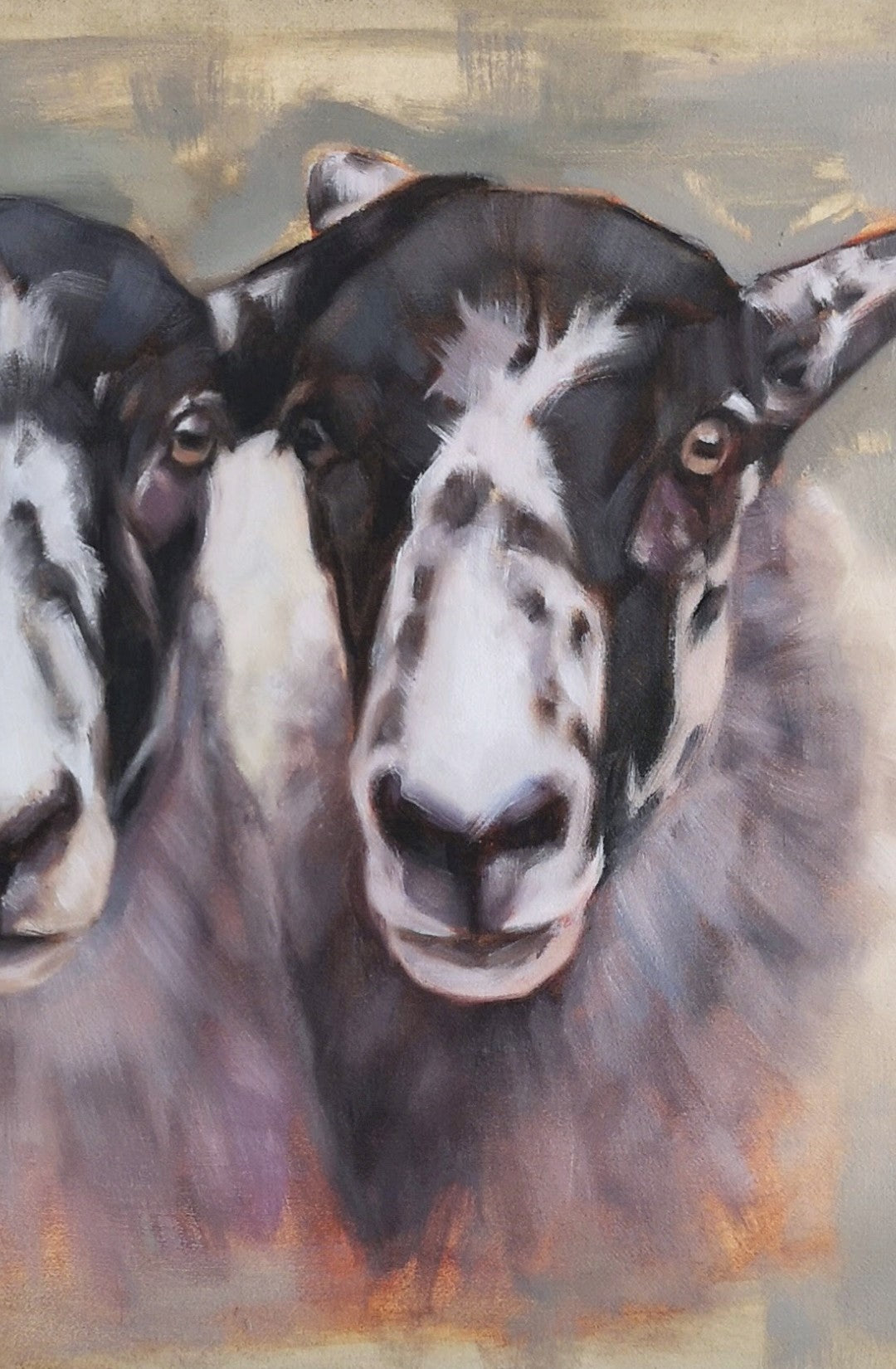 'Double Trouble' - Original Mule Sheep Oil Painting