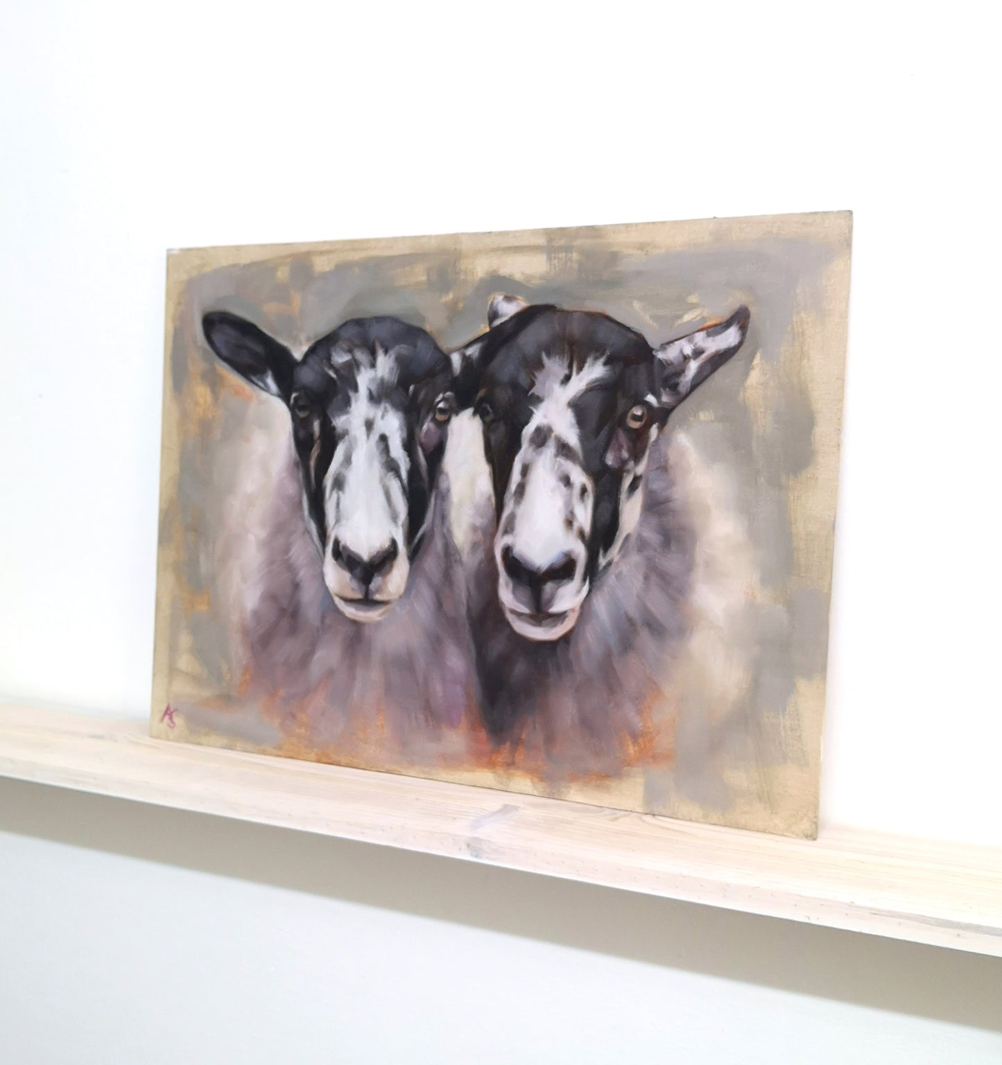'Double Trouble' - Original Mule Sheep Oil Painting