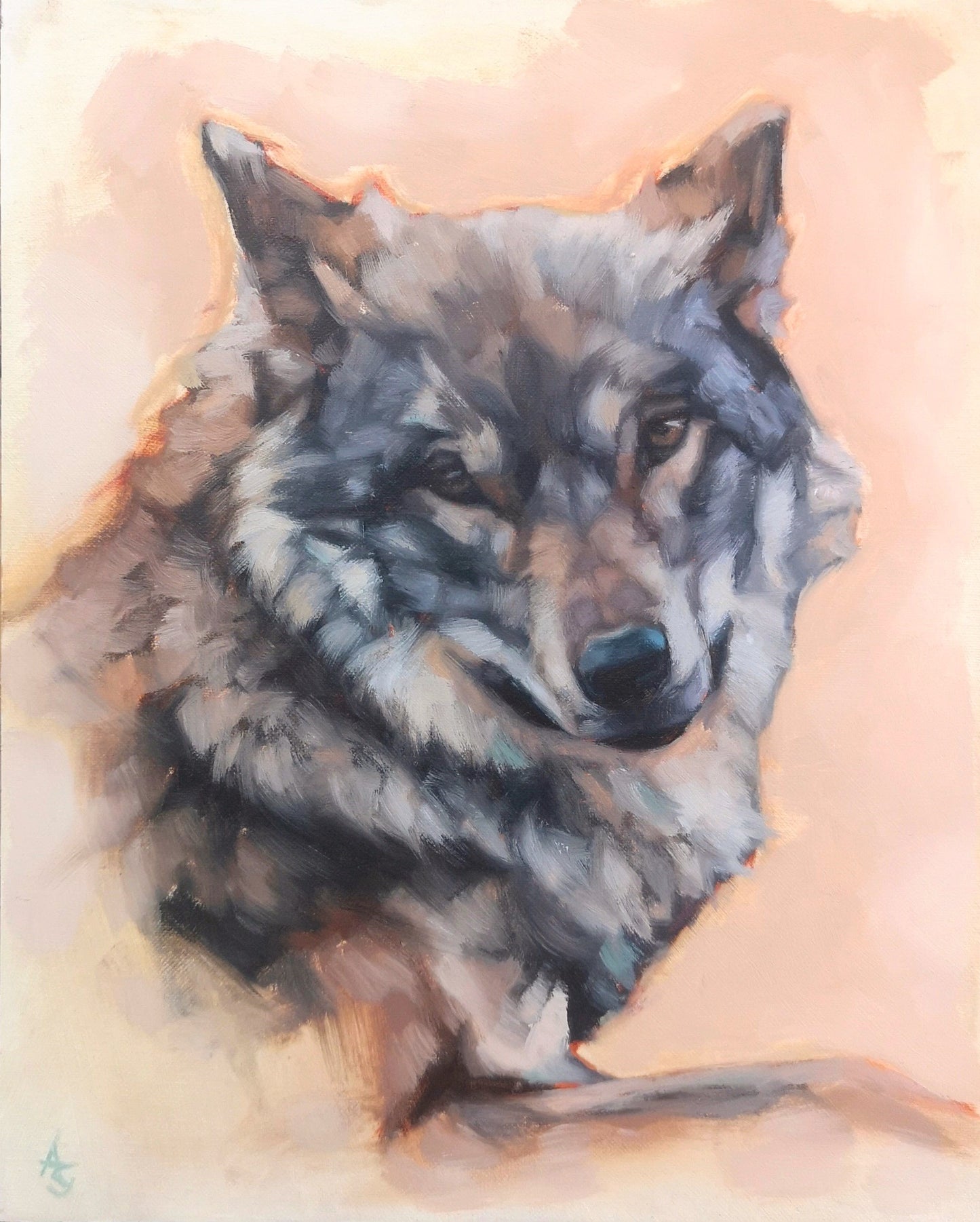 'Grey Wolf' - Original Oil Painting