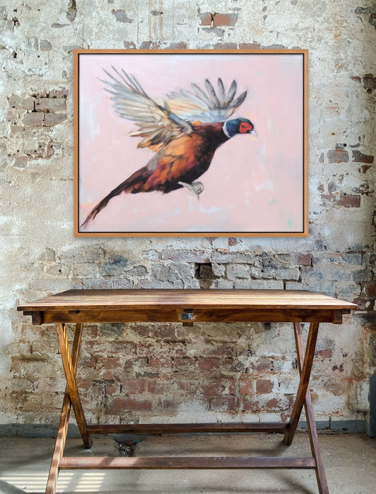 'Pheasant in Flight'- Original Oil Painting