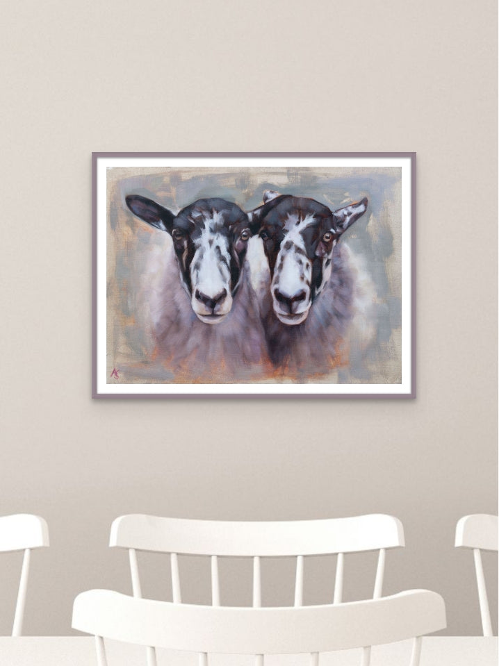 'Double Trouble' Mule Sheep - 12" x 16" Giclee Print