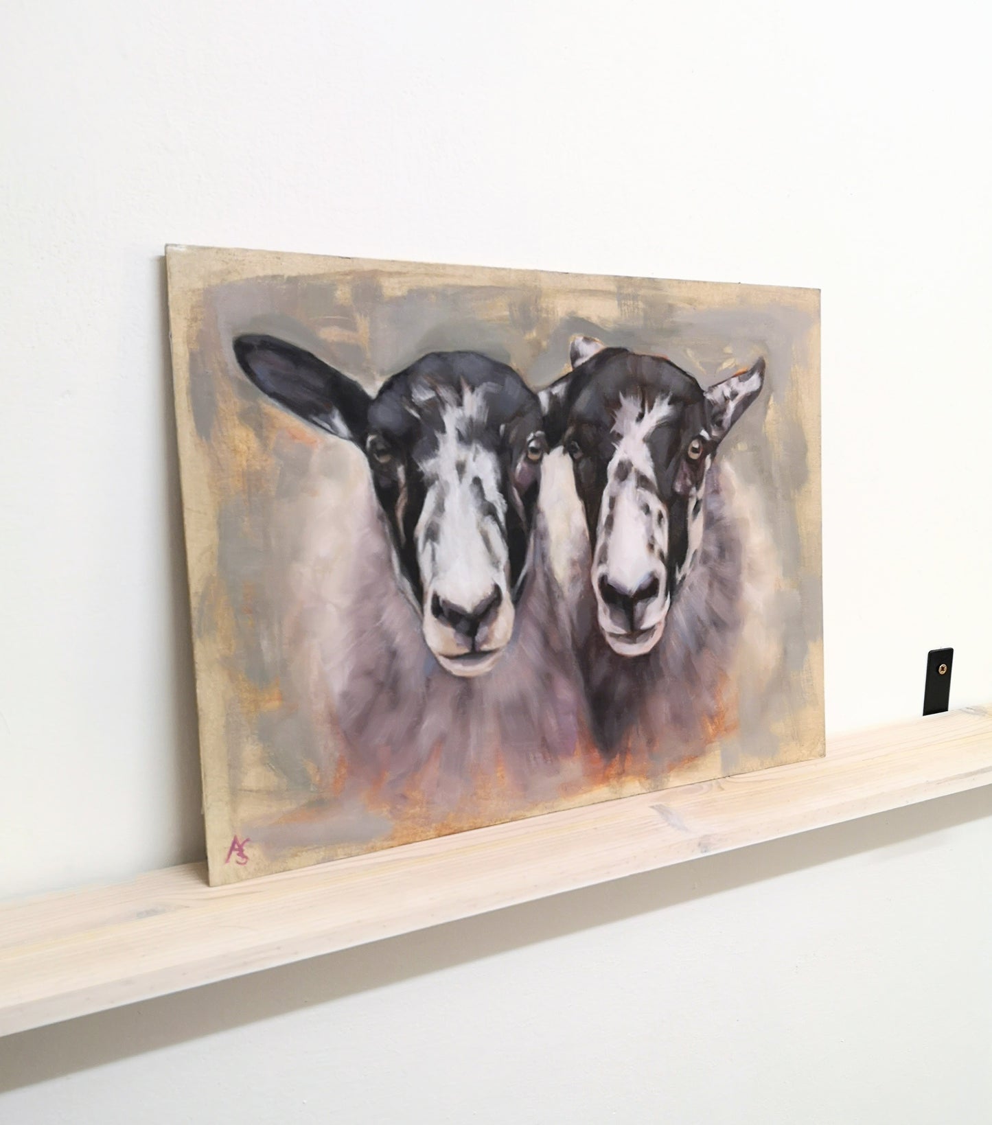 'Double Trouble' - Original Mule Sheep Oil Painting