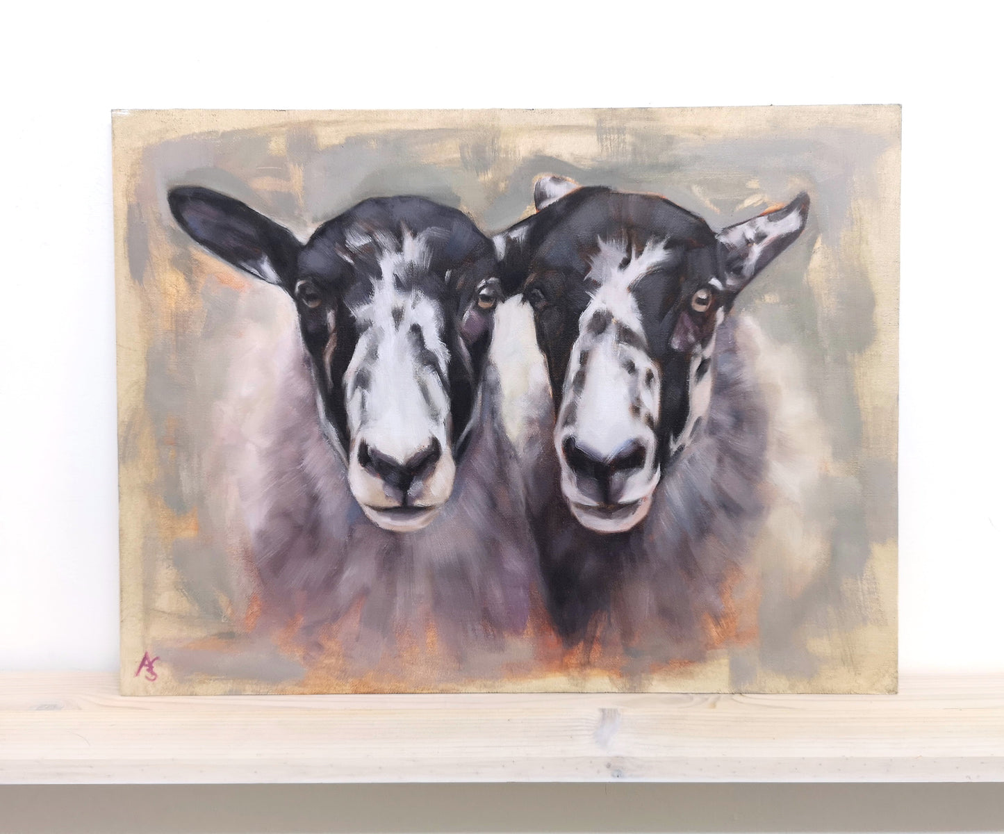 'Double Trouble' - Original Mule Sheep Oil Painting